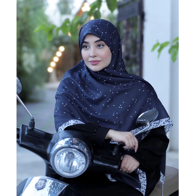 روسری کرپ نخ طرح شکوفه