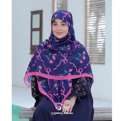 روسری کرپ نخ طرح پیچک