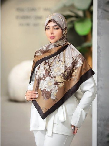 روسری ابریشم توییل دیور گل