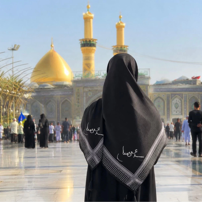 روسری نخی مشکی امضای رهبر