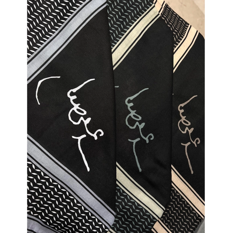 روسری نخی مشکی امضای رهبر