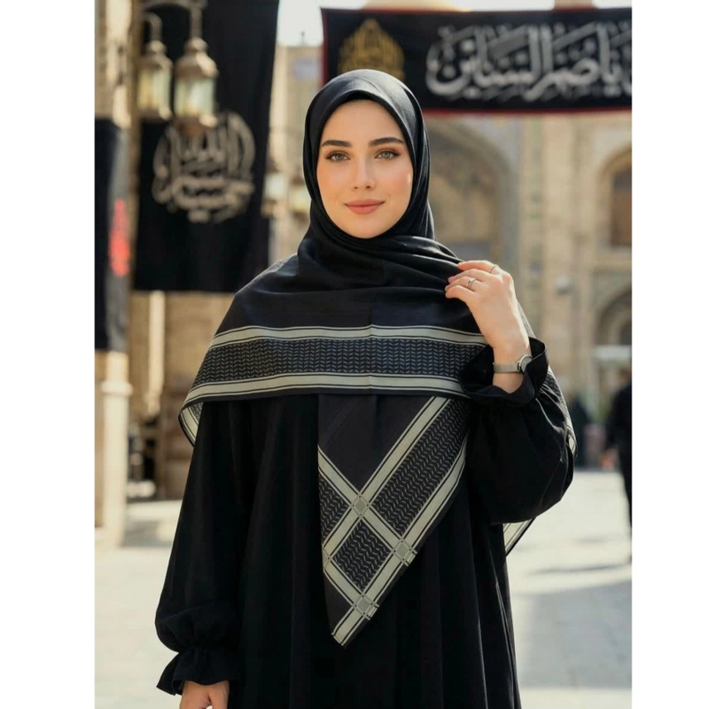 روسری نخی مشکی امضای رهبر