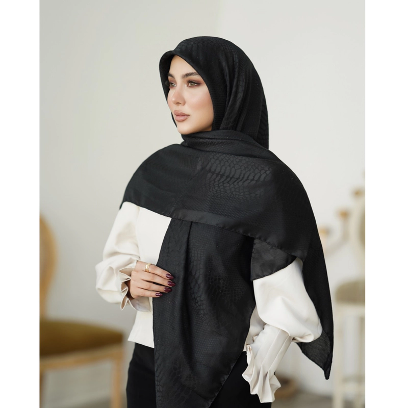 روسری ژاکارد بارانی سنگی