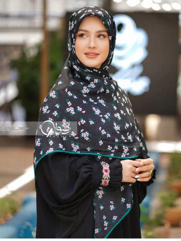 روسری کرپ نخ باایستایی عالی طرح گل بابونه قواره 140