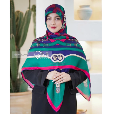 روسری نخی طرح کمربندی قواره 120