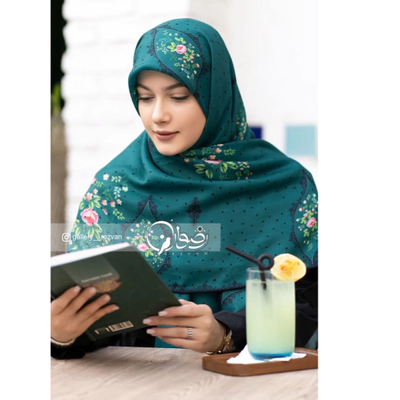 روسری نخی درجه یک طرح قاب عکس خالدار