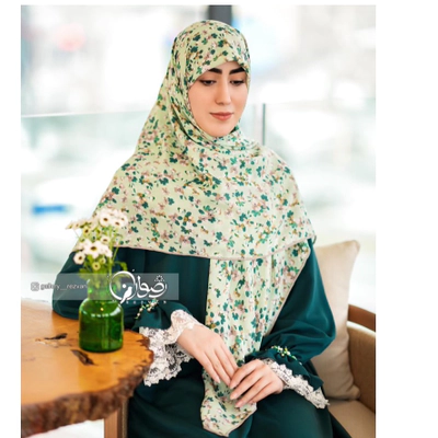 عبای رضوان طرح جواهردوزی سبزتیره
