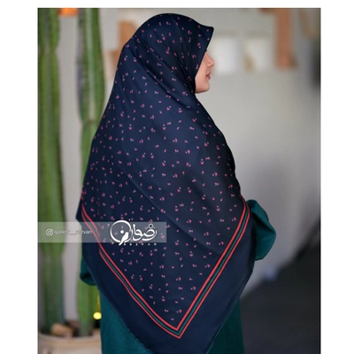 روسری نخی طرح گلریزحاشیه دار قواره 120
