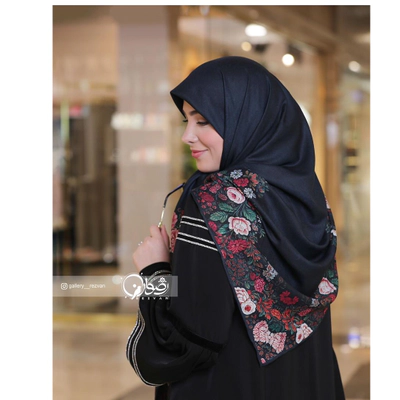 روسری کرپ نخ طرح خاتون