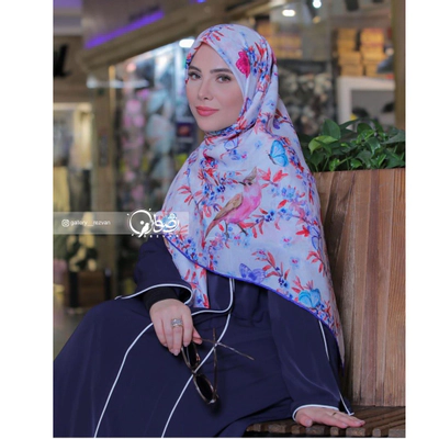روسری کرپ نخ طرح رضوان