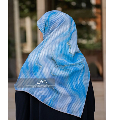 روسری سوپرنخ طرح پلیسه رزین قواره 140