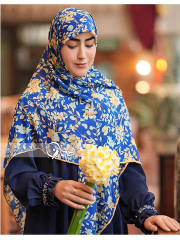 روسری کرپ نخ طرح باران