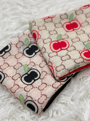 روسری کرپ نخ طرح گوچی