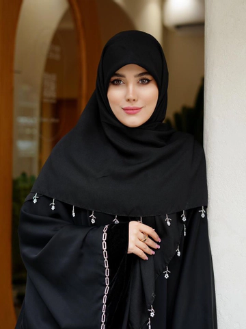 روسری مشکی جواهردوزی قواره 130