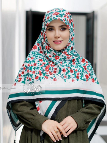 روسری کرپ نخ طرح پیچک