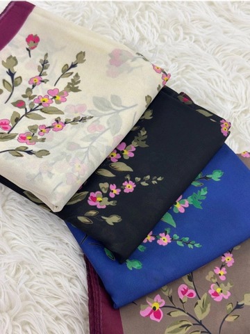 روسری کرپ نخ طرح کژال