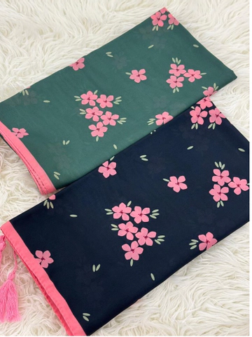 روسری کرپ نخ طرح درسا