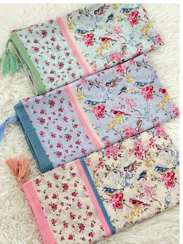 روسری کرپ نخ طرح دلسا