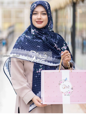 روسری نخی درجه یک طرح گلریز خالدار