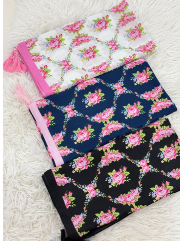 روسری کرپ نخ طرح پریا