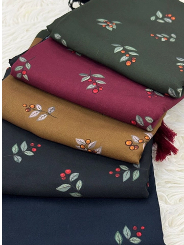روسری کرپ نخ درجه یک طرح خوشه