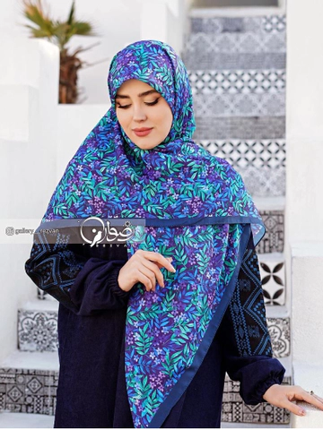 روسری کرپ نخ طرح هاوایی