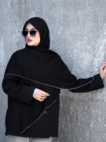 روسری پلیسه نخ پنبه طرح زنجیری