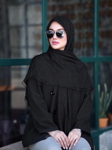 روسری پلیسه نخ پنبه طرح دانتل شاین