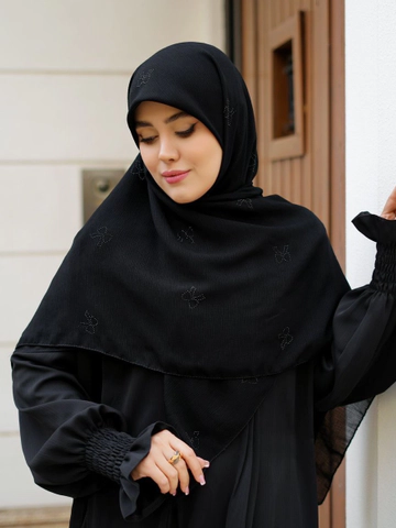 روسری درختی طرح پاپیون نگین مشکی