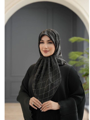 روسری کوپرا طرح لوزی نگین نقره ای قواره 120