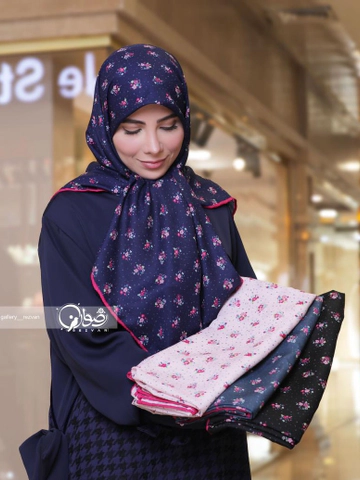 روسری کرپ نخ طرح پریا