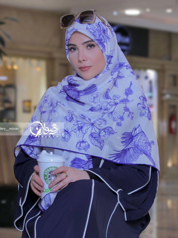 روسری کرپ نخ طرح پرواز