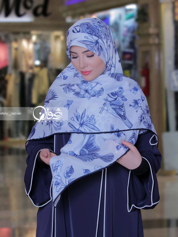 روسری کرپ نخ طرح پرواز