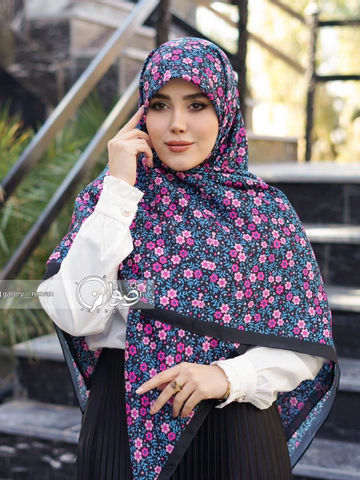 روسری کرپ نخ طرح جوانه