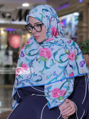 روسری کرپ نخ طرح پیچک