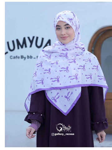روسری کرپ نخ طرح پاپیون