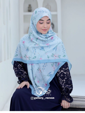 روسری کرپ نخ طرح آبرنگی