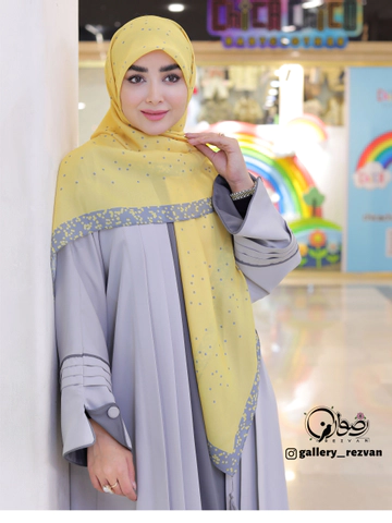 روسری کرپ نخ طرح شکوفه