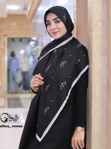روسری کرپ نخ طرح هانا