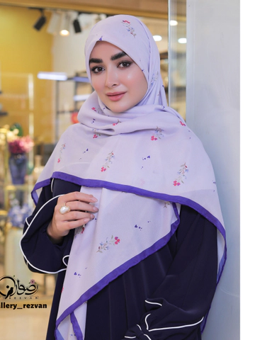 روسری کرپ نخ طرح هانا