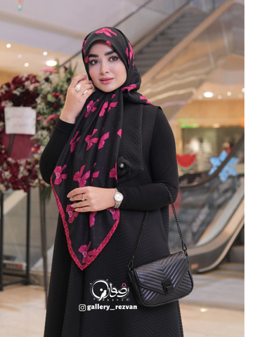 روسری کرپ نخ طرح شانا