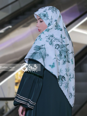 روسری قواره 120 طرح پرواز