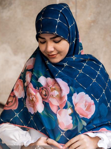 روسری کرپ نخ طرخ گلگلی لوزی