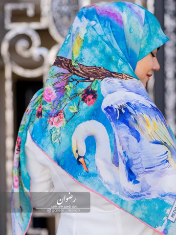 روسری طرح قو قواره 140