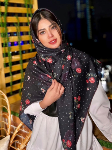 روسری خالخالی ایستایی عالی طرح گلگلی خالخالی