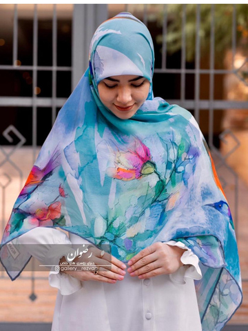 روسری نخی و کرپ نخ با ایستایی عالی طرح گنجشک