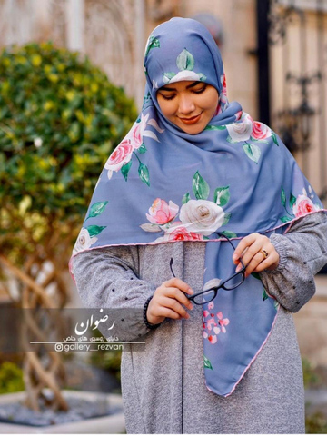 روسری کرپ نخ طرح گلگلی