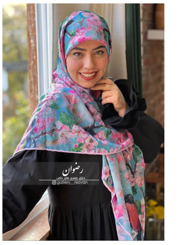 روسری طرح شکوفه بهاری قواره 140