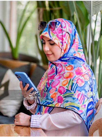 روسری طرح برگ انجیری آبرنگی