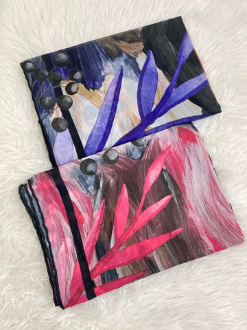 روسری کرپ نخ باایستایی عالی طرح شاخه آبرنگی